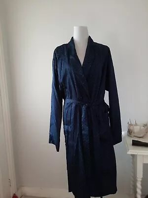 Mans M&s Navy Dressing Gown Cotton Large • £10