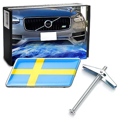 Sweden Flag Emblem Badge W/Grille Mesh Mount Toggle Bolt Anchor For Volvo Saab • $11.69