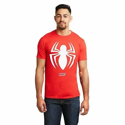 Official Marvel Mens Spiderman Logo T-Shirt Red S - XXL • £13.99