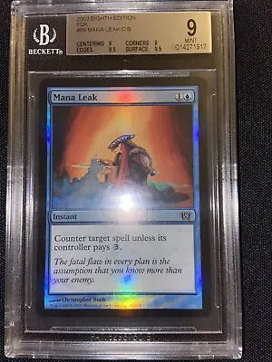 2003 Eighth Edition Foil Mana Leak C B 9++ BGS • $125