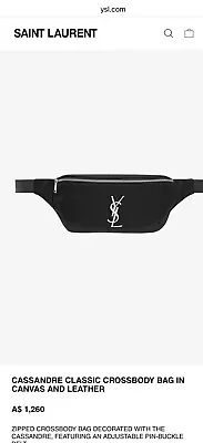 Saint Laurent Ysl CASSANDRE CLASSIC CROSSBODY BAG IN CANVAS AND LEATHER • $850