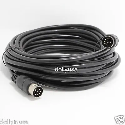 Large 8 Pin Din Male-Male 25 Ft Foot Cable Audio Wire 25 Feet / 7.6 M Meter Midi • $25.85