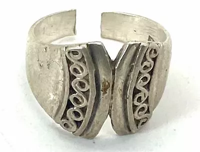 Mens Bold Vintage Art Sterling Silver 925 Statement Ring Band Size 7 Adjustable • $36