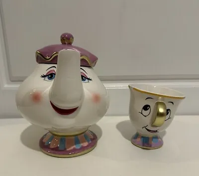 Beauty And The Beast Teapot Cartoon Mug Mrs Potts Chip Tea Pot Cup Set Disney • £26.99