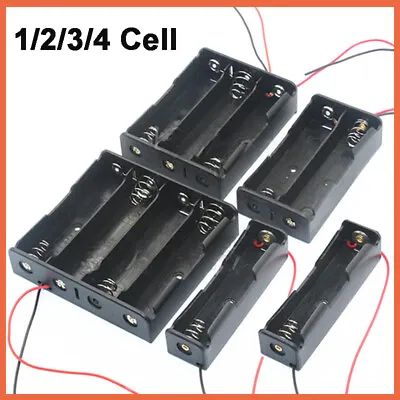 18650 Battery Holder Box Case 1 2 3 4 Cell Position Wired Box Multi Choice Black • £16.55