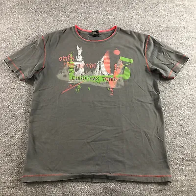 Diesel Shirt Mens XL Gray Only The Brave European Tour Spell Out Graphic Cotton • $14.69