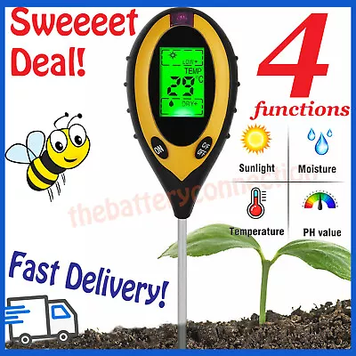 4 In 1 PH Tester Soil Water Moisture Light Test Meter For Garden Plant Seeding • $9.75