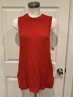 J. Crew Red Ribbed Sleeveless Sweater Size Small • $22.50
