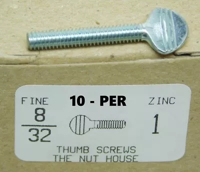 Pack Of 10!  Thumb Hand Machine Screw Bolt 8-32 X 1  Zinc Plated Steel (nh) • $6.99