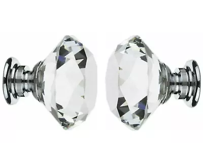 Large Crystal Diamond Glass Door Knobs Cupboard Drawer Furniture Handle Cabinet • £5.95