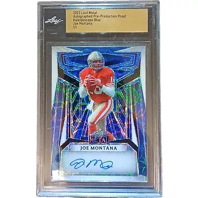 2023 Joe Montana 1/1 Auto Kaleidoscope Blue Leaf Metal Pre-Production Proof • $109.99