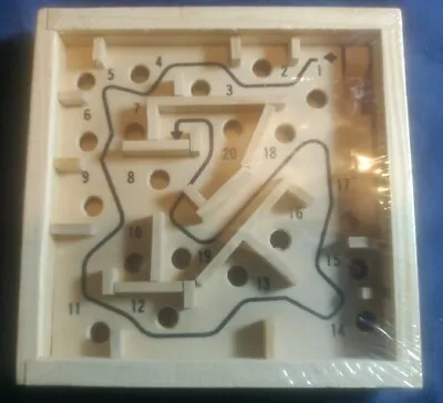 Wooden Labyrinth Maze Game - 351 114 Traditional Emporium Puzzle Fun Kids Play • £3.99