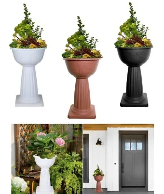 Garden Jardiniere Planter 40cm Plastic Decorative Garden Flower Pot Bowl Stand • £42.95