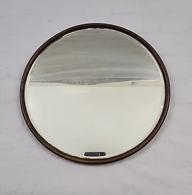 Vintage Brass Framed Beveled Wall Mirror 12  Circle Minimalist • $79.96
