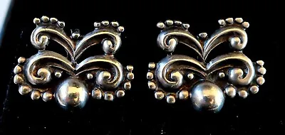 Margot De Taxco Vintage Sterling Silver Mexican Earrings 5302 • $85