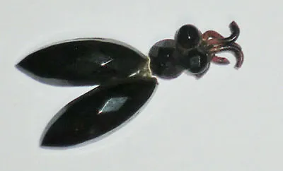  Antique Victorian Mourning Black Glass Pendant Funeral Adornment Bug Insect Jet • $59.99