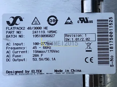 NEW 1PCS ELTEK FLATPACK2 48/3000 HE Power Supply Rectifier Module 241119.105MC • $472.74