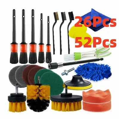 26/52Pcs Car Detailing Brush Set Auto Interior Wheel Gap Drill Cleaning Tool Kit • $30.99