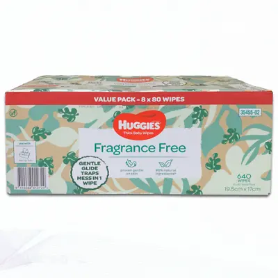 $39.99 • Buy 640 HUGGIES Thick Baby Wet Wipes Bulk Mega Pack Fragrance Free