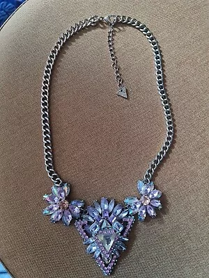 Katy Perry Prism Crystal Statement Necklace Costume Jewellery Pink Lilac • £10