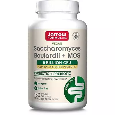 £41.36 • Buy Jarrow Formulas ProBiotic, Saccharomyces Boulardii Plus MOS, 180 Veggie Capsules