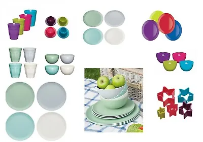 Kitchen Craft Colourworks Melamine Sets For Kids Garden Picnic Party Daily Use • £12.99