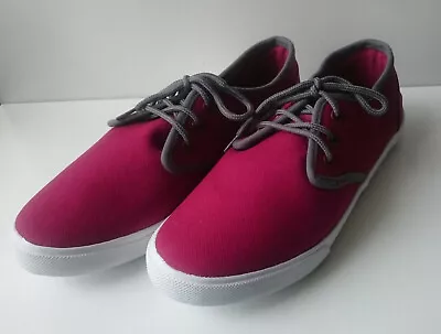 £12.99 • Buy Voi Jeans Victor Men's Burgundy Grey Canvas Pumps Shoes - Size: UK 7 / Eur 41