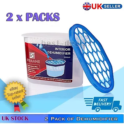 £7.99 • Buy 2x Dehumidifier Interior Damp Moisture Mould Mildew Remover Trap Home Caravan