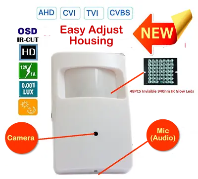 Hidden Spy 2MP Camera HD  CCTV Covert Audio Mic Microphone Night Vision UK • £46.50