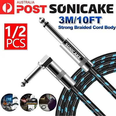 $12.99 • Buy SONICAKE Electric Guitar Lead Cord Cable 1/4  Jacks For Amp Pedals Instrument AU