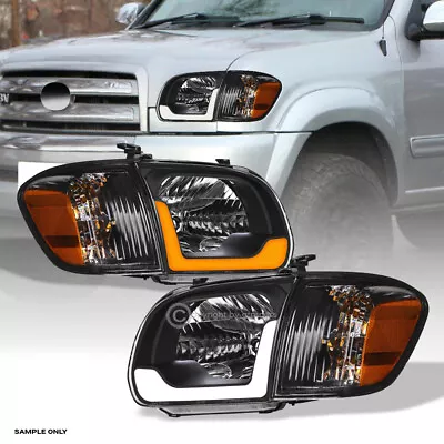 Switchback Sequential For 2005-2006 Tundra Crew Blk Headlights+Corner W/LED Tube • $192