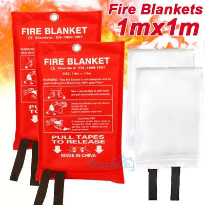 Prepared Emergency Fire Blanket Quick Release For Kitchen And Home 2 Pack • $24.99