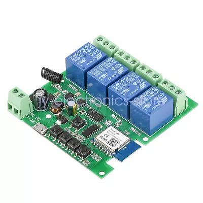 USB 5V / DC7-32V 4 Channel WIFI Remote Control Relay Switch Module 433MHZ 3 Mode • $12.77