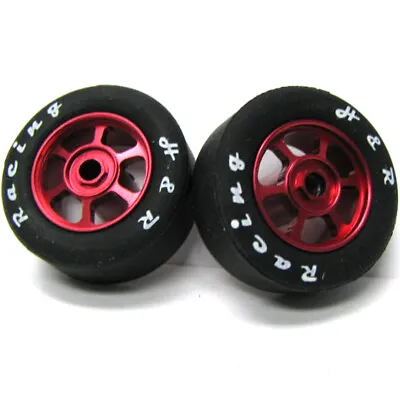 £13.39 • Buy H&R Racing HR1369 6 Spoke 12mm Red Wheel W/ Rubber Tire (2) 1:24 Slot Car