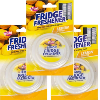 £7.99 • Buy 3x LEMON FRIDGE FRESHENER Deodorizer Scent Kitchen Remove Smell Odor Fresh Smell