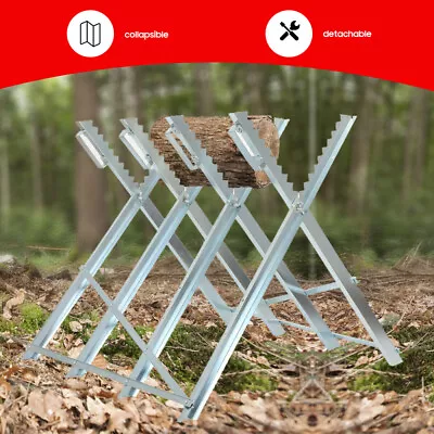 Sawhorse Logs Wood Chainsaw Cutting Work Bench Foldable Load Capacity 150 Kg • £55.20