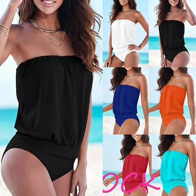 Women  Tankini Set Ladies Swimwear Swimsuit Beach Swimming Costume • £7.16