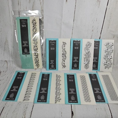 $24 • Buy 8 Memory Box  Cutting Die Lot Borders Pristine Loop Delicate Vine Tile Tessatina