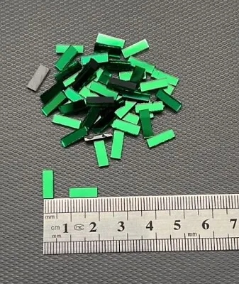 200 Pieces Green Glass Mirror Tiles Size 3 X1 0 Mm Art&Craft- FREE POSTAGE • £4.70