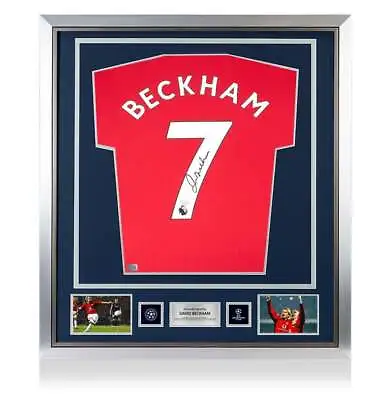 David Beckham Official UEFA Champions League Back Signed And Framed Manchester U • £1664.99