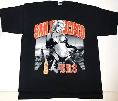 Marilyn Monroe T-shirt Tattoo Art SF San Francisco Tee Men's 4XL Black New • $21.55