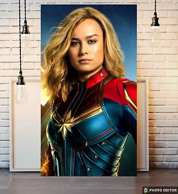 Captain Marvel Brie Larson Canvas Print Poster Artwork • £18.95