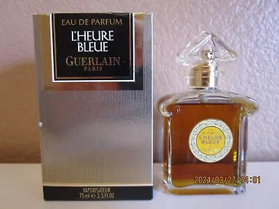 L'HEURE BLEUE BY GUERLAIN 2.5 Oz 75 Ml EDP SPRAY NIB RARE NO CELLO • $299