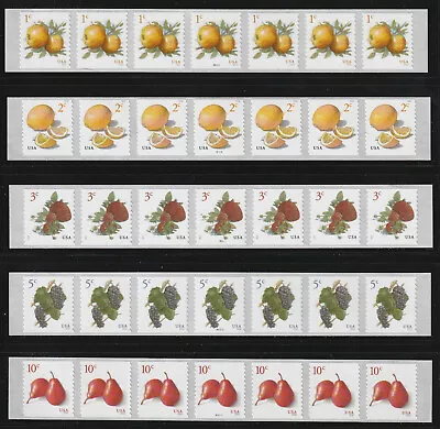 US Fruits Coils Set Of 5 PNC Strips Of 7 New Plate Number 2s • $7.95