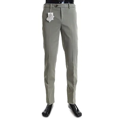 BRUNELLO CUCINELLI 595$ Sage Green Italian Fit Trousers - Pima Cotton Gabardine • $530