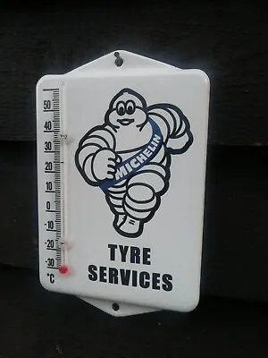 MICHELIN ENAMEL THERMOMETER Michelin Tyres Thermometer Garage Sign Tyre VAC305 • £35