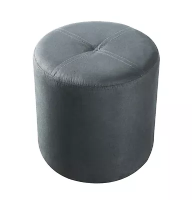 Kings Brand Furniture - Josue Round Ottoman Stool Gray Microfiber • $39.99