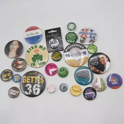 Lot Of 25 Vintage & Modern Button Badges Pins Pinback • $17.49