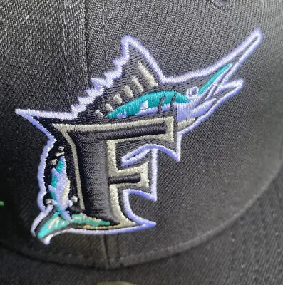 Florida Marlins Size 7 3/4 New Era Black 2x World Series Champions Cooperstown • $30.22