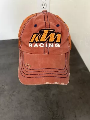 KTM Racing Stapback Adjustable Mesh Hat Motocross Distressed • $24.99